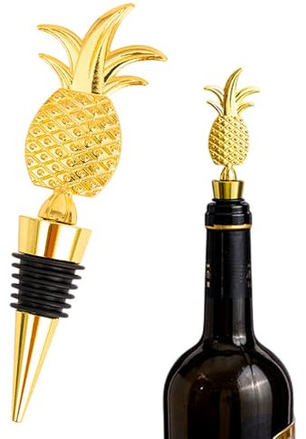 Wine Bottle Stoppers, Pineapple Wine Corks with Gold, Champagne Stopper, Wine Stoppers for Wine Bottles with Reusable for Wine Champagne Beer Spirits Gifts