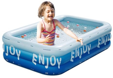 Aufblasbarer Pool, rechteckiger Familienpool, Wasserspielzeugzubehör mit stabilem und UV-beständigem Rohr für Outdoor-Aktivitäten im Sommer