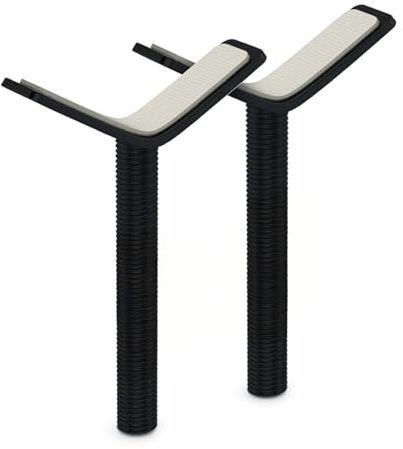 BOMI Y-Adapter 2er Set Schwarz I Metall Spindel für Türschutzgitter und Treppengitter I M10 Gewinde, geeignet für Geländer bis 60 mm I Anti-Rutsch Funktion | Zubehör für Kinderschutzgitter ohne Bohren