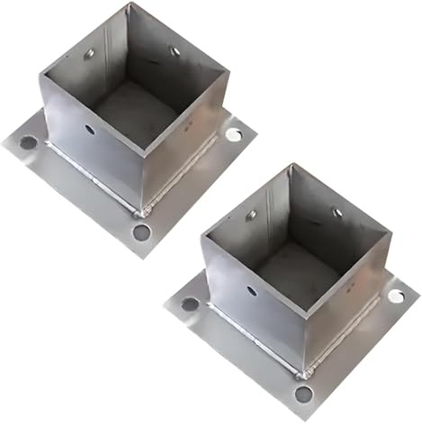 SFQEVHRZ Base di supporto per terrazze, base quadrata, 2 x 2, 4 x 4, 5 x 5, 6 x 6, 8 x 8, con raccordi, per cassetta delle lettere, pergola e ponte, ancoraggi in acciaio inox (80 x 80 mm)