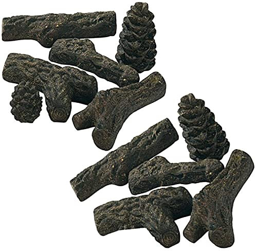 11-teiliges Holzscheite-Set - Keramische Holzstücke für Gelkamine-