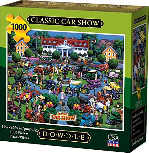 Jigsaw Puzzle - Classic Car Show 1000 Pc By Dowdle Folk Art by Dowdle Folk Art
