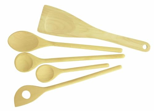 Tescoma Set cucchiai e Pala, Legno, 5 unità