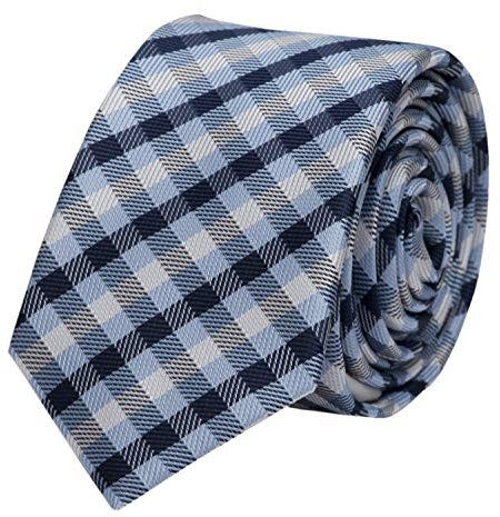 Fabio Farini - Elegante Herren Krawatte kariert - 8cm Breite in verschiedenen Farben - Schlips mit Karomuster Mehrfarbig Dunkelblau Hellblau Weiß