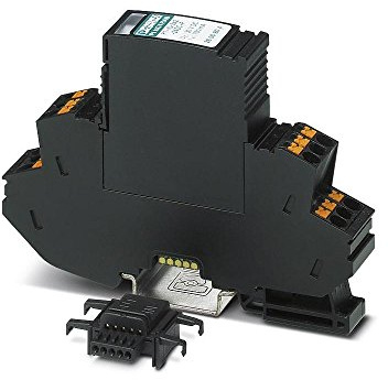 PHOENIX CONTACT PT-IQ-4X1-24DC-PT Überspannungsschutz, Bestehend aus Schutzstecker & Basiselement, mit Integrierter Mehrstufiger Statusanzeige am Modul für vier Signaladern