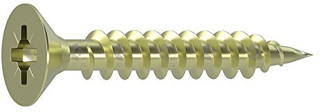 Dresselhaus 0/1130/021/4,5/50/ /03 JD-79-Universalschraube mit Senkkopf, Kreuzschlitz Z und Vollgewinde, galvanisch verzinkt gelb chromatiert, 4,5 x 50 mm, 4,5 x 50, 500 Stück