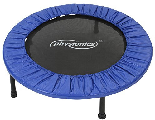 Physionics® Mini Trampoline de Fitness - Diamètre au Choix (Ø 81/91/96/102/114/122 cm), Pieds Antidérapants, Usage Intérieur/Extérieur - Trampoline de Gymnastique, Entraînement, Jumping