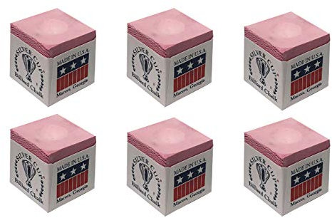 Silver Cup Billardqueue-Kreide, Pink, 6 Stück