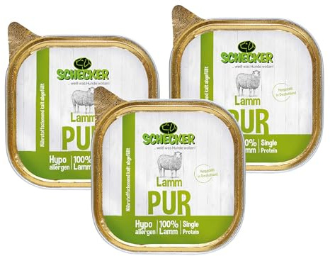 Schecker Dogreform Fleischtopf Schälchen Lamm 3 x 200g Getreidefrei Glutenfrei für Kleine Hunderassen wie Yorkshire Terrier, Chihuahua