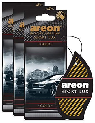 AREON Lufterfrischer 3 x Sport LUX Gold Auto Duft Duftdose Raumduft Erfrischer