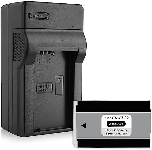 Batterie + Chargeur (Auto/Secteur) pour Nikon EN-EL22 / Nikon 1 J4, Nikon 1 S2... Voir liste!