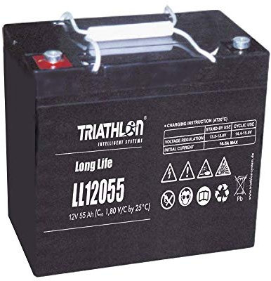 Triathlon Longue Durée de Vie Batterie AGM 12 Volts 55AH sans Entretien Verschlossene Vlra Batterie (Valve Regulated Conduire Acide)