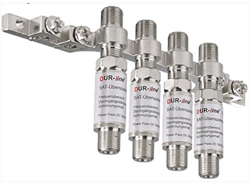 DUR-line DEB4 Erdungsblock-Set Erdungsblock + 4x Überspannungsschutz
