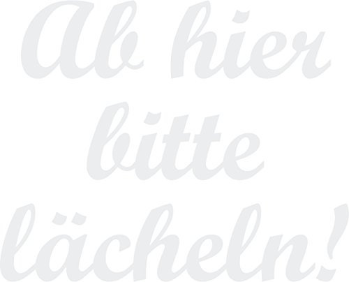 CLICKANDPRINT Wandaufkleber/Wandtattoo Bitte Lächeln, 160x106,7cm, Farbe weiß