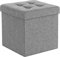SONGMICS MAZIE Collection - Storage Ottoman Cube, 38 cm Folding Foot Rest Stool, Small Ottoman with Storage, Easy Assembly, for Living Room, Bedroom, Dorm, Light Grey LSF82GYX