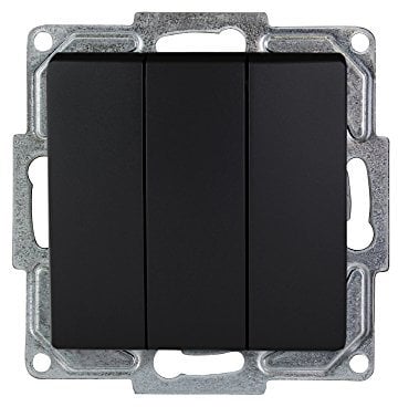 Schalterprogramm Gunsan Visage schwarz (3-fach Schalter Unterputz)
