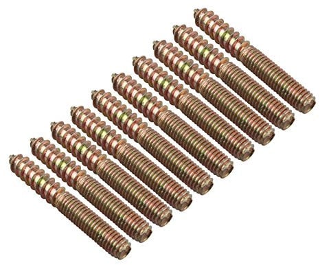HALJIA 10 PCS M8 * 60mm Wood to Metal Screws Furniture Dowels Double Ended Head Fixing Bolts Thread Screw Stud
