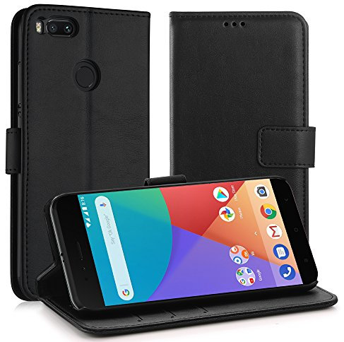 Simpeak Coque Compatible pour Xiaomi MI A1/ Mi 5X, Étui Housse en Cuir Ultra-Mince avec Carte Fente Coque Compatible pour Xiaomi MI A1/ Mi 5X, Noir