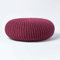 Homescapes Pouf Strickpouf rundes Bodenkissen, Sitzpouf 70 x 23 cm, gepolsterter Sitzhocker, Sitzpuff/Puff mit grob gestricktem Bezug aus 100% Baumwolle, Strickpuff, lila/Pflaume