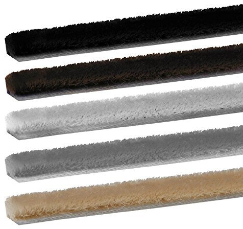 Edelstahlmarkenshop Universal selbstklebend Bürstendichtung Meterware in Grau aus Polypropylen (PP) mit 9 mm Breite und 5 mm Bürstenhöhe