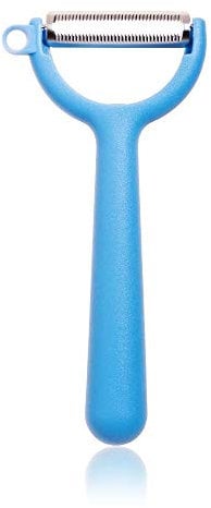 Kochblume Original Sparschäler | Y-Schäler Piranha, Universalschäler, Edelstahl, spülmaschienen geeignet, in der bunten Box (blau)