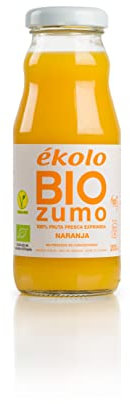 EKOLO Zumo De Naranja Ecológico, 100% Exprimido, 12 Botellas * 200Ml 2400 ml