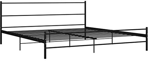 vidaXL Bettgestell Zeitloses Design Metallbett Bett Schlafzimmerbett Doppelbett Schlafzimmermöbel Ehebett Bettrahmen Schwarz Metall 200x200cm