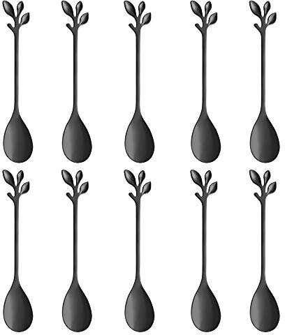 AnSaw Kaffeelöffel, Edelstahl, Schwarz, 10 Stück