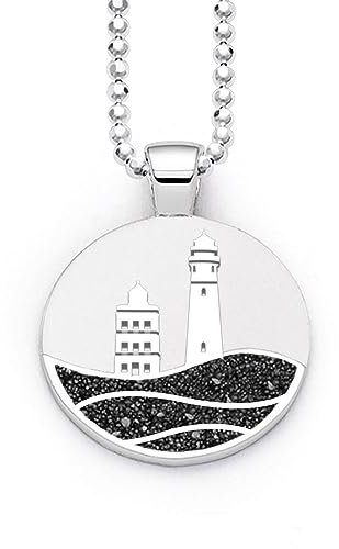 DUR Schmuck: Anhänger Kap Arkona der Rügen Leuchtturm-Anhänger mit Lavasand P3870