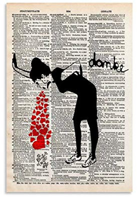 caonidaye Lovesick Girl Art Love Sick Druck Banksy Street Art Schablonen Buch Kunst Poster Leinwand Kunst Poster und Wandkunst Bild Druck Modern Familie Schlafzimmer Dekor Poster 50 x 75 cm