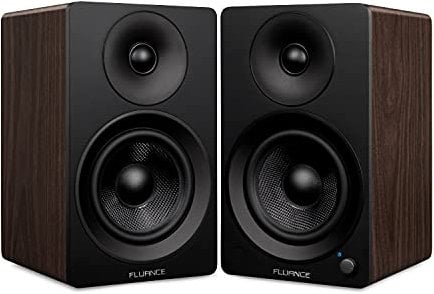 Fluance Ai41 Haut-Parleurs Stéréo 2.0 – 90 W avec Haut-Parleurs 5, Bluetooth 5, Optique, USB, Sub-Out – pour Platine, TV, PC – Noyer Naturel