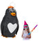 Relaxdays 2 x Pinata Pinguin, zum Aufhängen, Kinder & Erwachsene, Geburtstag, Piñata zum Befüllen, HxBxT 42 x 21 x 21 cm, schwarz