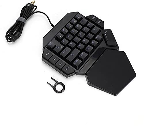 K50 RGB Wired Gaming Keyboard Single-Handed Usb Gaming Keyboard Wired 35 Keys One-Handed Blue Switch LED Backlit Mechanical Keyboard Macro Definition For XP/Win ME/Vista/Win7/Win8/WIN10