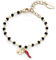 NICANDRA Bracciale Portafortuna Donna con Cornetto Rosso e Quadrifoglio - Bracciale Donna Acciaio Inossidabile e Regolabile da 16 a 22 cm - Idea Regalo (oro)