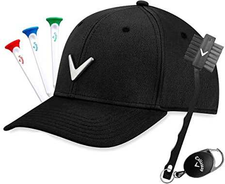 Callaway Unisex Metall-Symbol-Kappe Golfmütze Geschenkset, Schwarz, Einheitsgröße