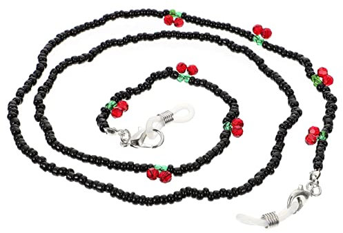 Holibanna Brillenketten Perlen Brillenband Brillenkordel Halskette Lanyard Brillen Gurt Halter Sonnenbrille Lesebrille Kette Brille Seil für Damen Herren Schwarz
