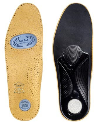 Kaps Orthopädische Schuh-Einlagen aus Leder, hochwertige Einlegesohlen mit Gelpolster für Männer und Frauen, Relax Gel, Alle Größen (39 EUR)