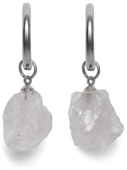 Zentana Bergkristall Ohrringe - Edelstein Ohrringe - Roh - Geistiger Frieden