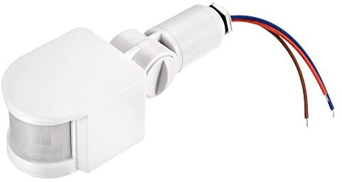 sourcing map Motion Sensor AC110-240V Infrared PIR Detector Switch Wall Mount for Floor Light White