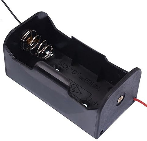 D x 1 Open Style Battery Holder Case With Flying Leads (Pack of 5)