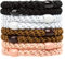 AXEN 8PCS Elasitc Hair Tie for Women Girls, Cotton Bands Soft Woven Ponytail Holders for Thick Hair and Curly Hair, Neutral Colors