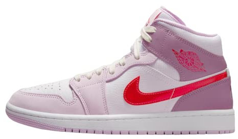 Nike Air Jordan 1 Mid, Herren-Turnschuhe, Weiß und Rosa., 40.5 EU