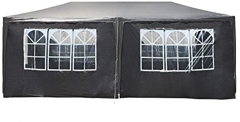 Toboli Pavillon 3 x 6 m en Gris avec Protection UV 50+, Gazebo de Jardin avec côtés enroulables, Tente de réception avec fenêtres, pour terrasse et Festival, par Exemple