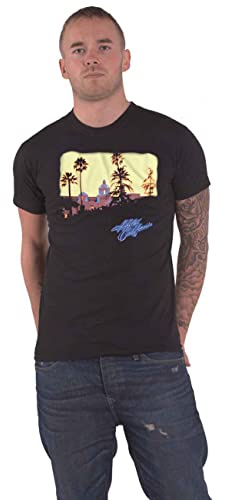 Eagles T Shirt Hotel California Album Cover Band Logo Official Mens Black