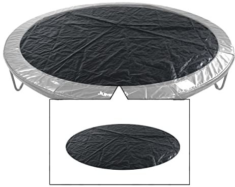 Jump PRO weatherproof trampoline cover: Secure 8, 10,12 foot bed covers fits with enclosure poles up. UV-resistant protection from rain & debris! Fits Zero Gravity & Sportspower Trampolines.