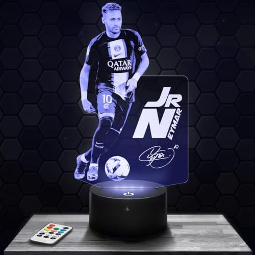 Nachttischlampe - Touch-Nachtlicht JR Neymar 2022 3D-LED-Lampe Illusion, Geschenkidee Weihnachten Geburtstag Junge und Mädchen Nachttischlampe Kinder- oder Erwachsenenzimmer TOP