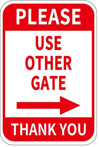 Please Use Other Gate Schild aus Aluminium, 30,5 x 20,3 cm, rechter Pfeil, Metall, wasserdicht, für Eingang, Outdoor, Büro, 2 Stück