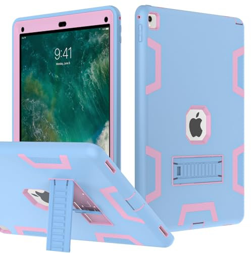 Funda para iPad Pro 12.9 2017/2015 (Modelo Antiguo, 1ª y 2ª generación), Puxicu Resistente y Resistente, Funda Protectora para iPad Pro de 12.9 Pulgadas (Modelo: A1584 A1652 A1670 A1671), Azul y Rosa
