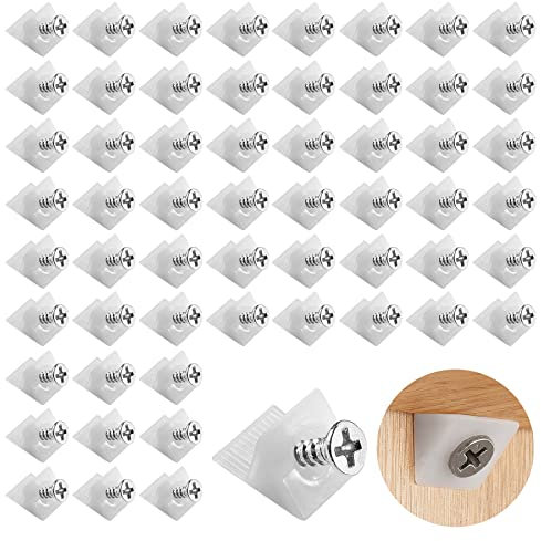120 Stk Schubladenboden Verstärkung,Schrankrückwand Befestigung,Schubladen Keile,Rückwandverbinder,Rückwandverbinder Schrank,Schubladenreparatursatz, Kunststoff Rückwandhalter mit Schrauben Weiß