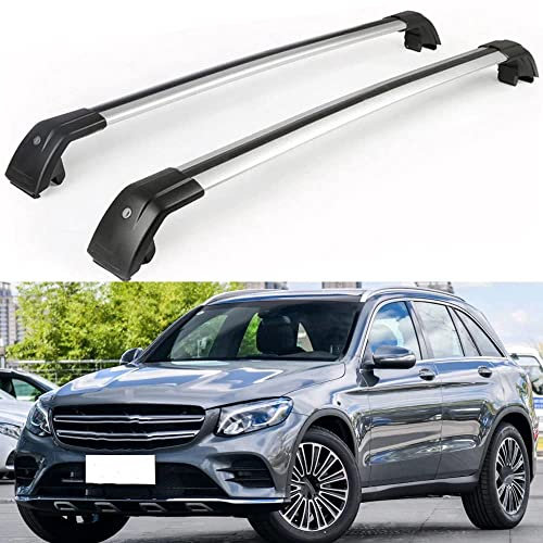 ELEMAT Kreuzschienen Dachträger für Mercedes Benz GLC X253 2016-2021 Auto Aluminium Dachträger Lastenträger Dachgepäckträger